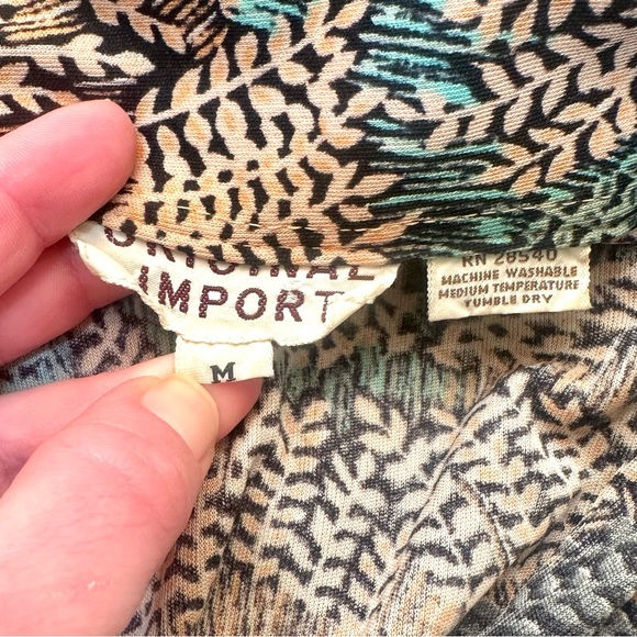 Rare Vintage 70s Disco Era Novelty Pattern Organic Fern Print Button Front Shirt - Picture 8 of 8